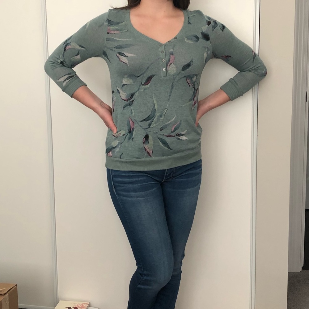 Reitmans 3/4 Sleeves Mint Green Top - Picture 2 of 5